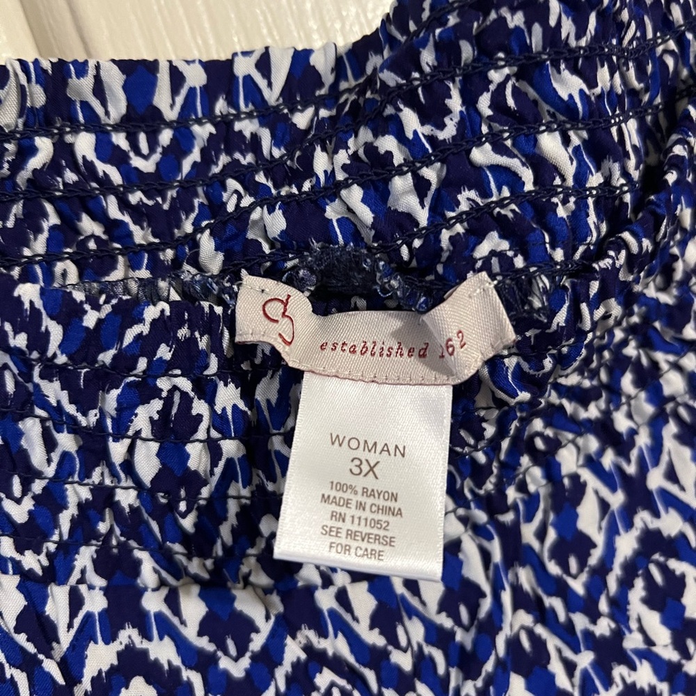NWT Blue and White Flowy Palazzo Pants - Picture 4 of 4